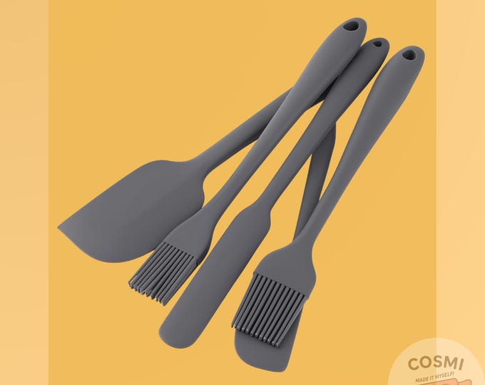 Silicone Spatula and Brush Set: Heat Resistant Non-Stick Kitchen Tools