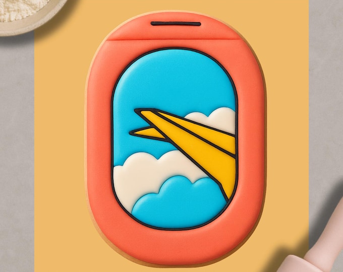 Airplane Window Cookie Cutter & Fondant Embosser – Travel and Aviation Baking Tool