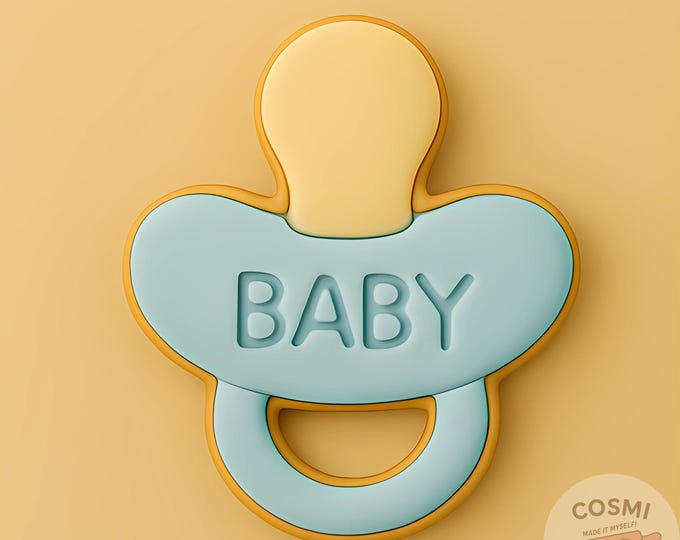 Baby Pacifier Cookie Cutter and Embossing Stamp Set for Shower Favors