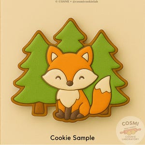 Fox in Forest Cookie Cutter & Fondant Embosser – Woodland Animal Baking Tool
