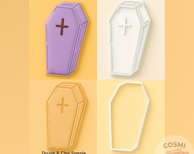 Coffin Cookie Cutter & Embosser: Gothic Halloween Treat Mold