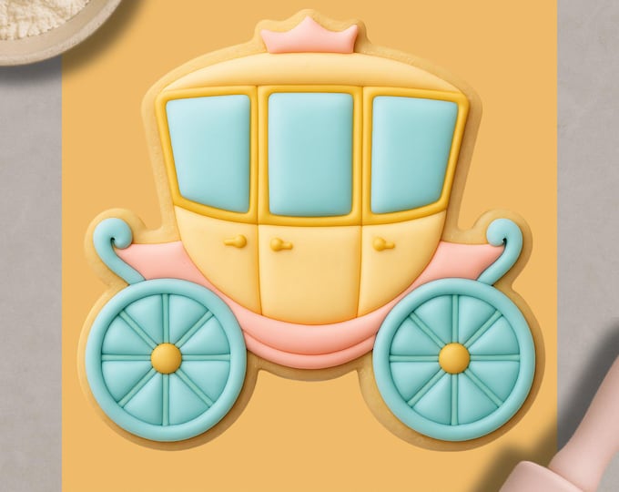 Carriage Cookie Cutter & Fondant Embosser – Fairytale Princess Party and Royal Baking Tool
