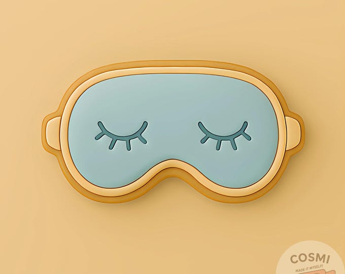 Sleep Mask Cookie Cutter and Embossing Stamp Set for Slumber Party Treats