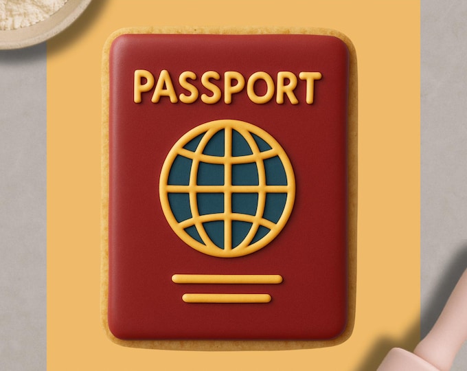 Passport Cookie Cutter & Fondant Embosser – Travel and Adventure Baking Tool