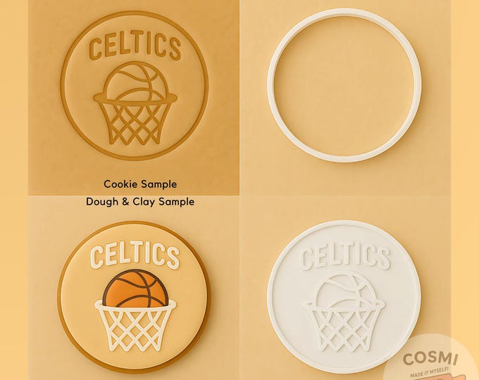 Personalized Basketball Team Cookie Cutter & Embosser