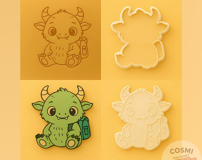 Monster Cookie Cutter & Embosser Stamp: Kids' Baking Fun