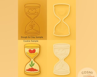 Hourglass Cookie Cutter - Time & Growth Cookies - Hourglass Embosser Stamp