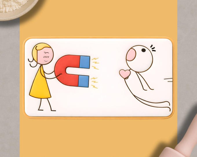 Love Magnet Cookie Cutter | Funny Love Cookie | Valentine Humor Cookie Cutter | Cute Couple Cookie