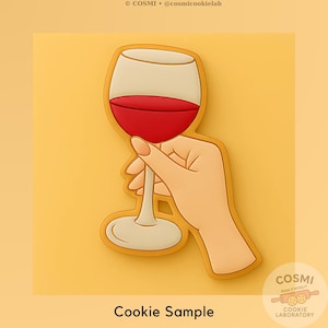 Wine Glass Cookie Cutter: Food-Safe Plastic, Elegant Party Baking Mold for Celebration Cookies