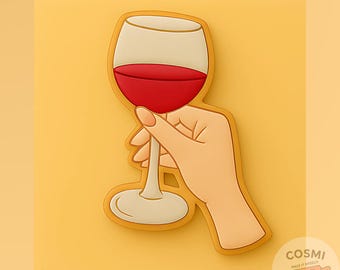 Tagliabiscotti a forma di bicchiere di vino: stampo in plastica per alimenti, elegante per biscotti da festa