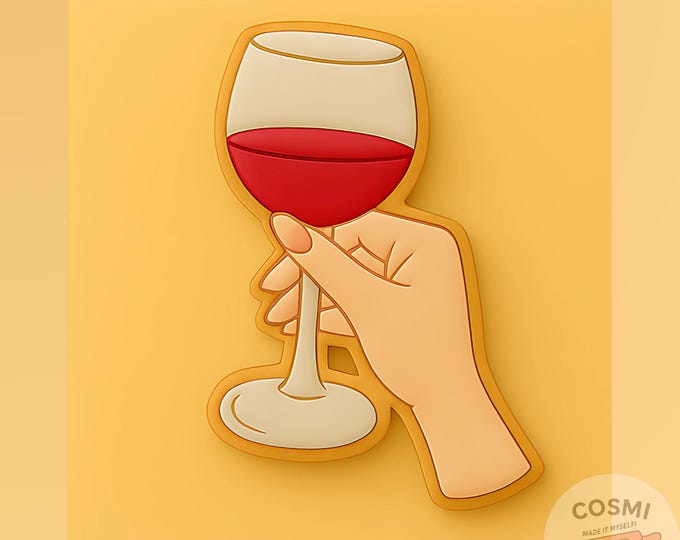 Wine Glass Cookie Cutter: Food-Safe Plastic, Elegant Party Baking Mold for Celebration Cookies