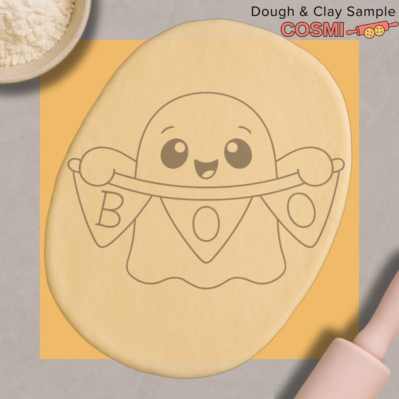 Boo Banner Ghost Cookie Cutter & Fondant Embosser, Halloween Baking - Etsy