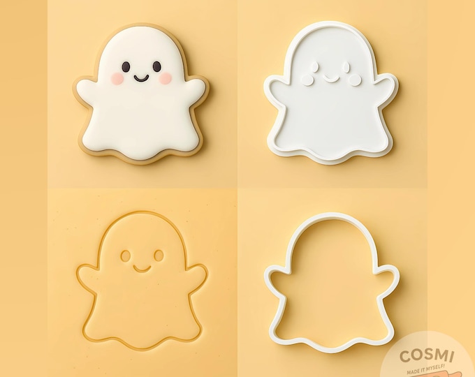 Ghost Cookie Cutter and Embosser Set: Halloween Baking
