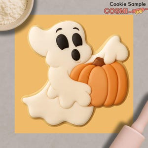 Ghost Cookie Cutter & Fondant Embosser: Pumpkin Halloween Treat