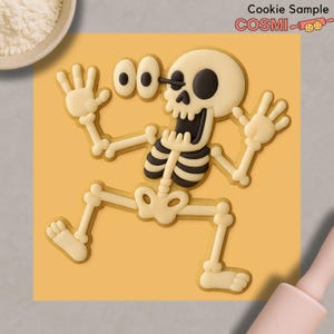 Crazy Skeleton Cookie Cutter & Fondant Embosser: Party Bones Halloween Baking Tool