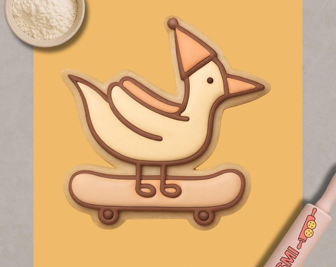 Party Duck Skateboard Cookie Cutter & Fondant Embosser
