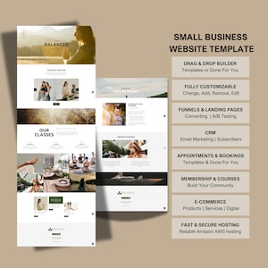 Small Business Website, Blogger Template, Wellness Website Template, Website, Yoga Studio Website Template, Yoga Website Template,