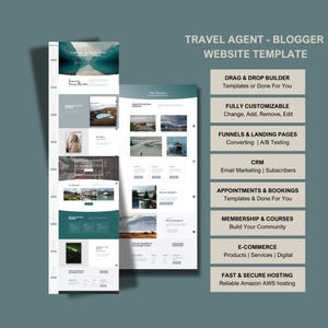 Travel Agent Template, Travel Website, Small Business Website Template, Website Templates, Website, Travel Advisor Template, Website Builder