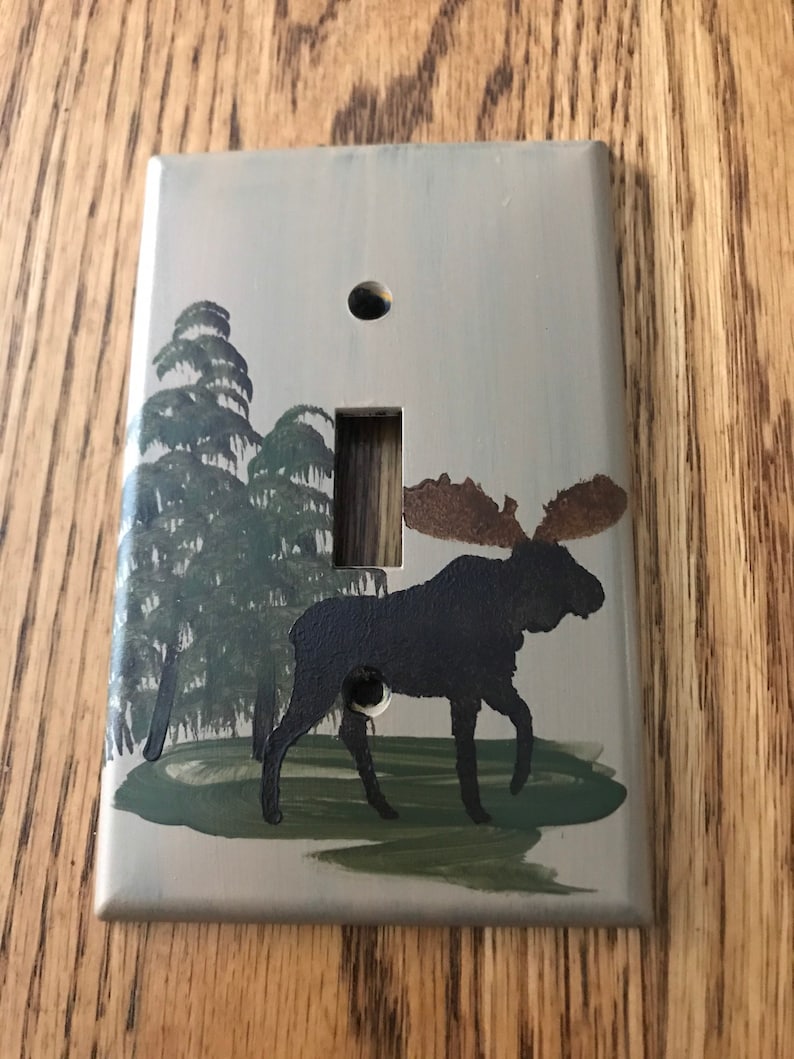 Moose Switch Plate Covers Rustic Moose Light Switch Covers Etsy