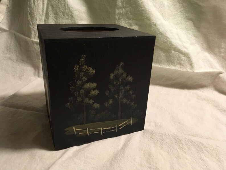 Primitive Black Tissue Box Cover farmhouse decor bathroom