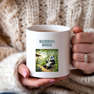 Panda Mug, Bamboo Brew, Relaxation Mug, Gift for Tea Lovers, Nature Mug, Animal Motif Mug, Peace Mug, Asian Design