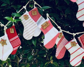 Christmas Stocking Bunting or Advent Pattern by Pieces to Treasure