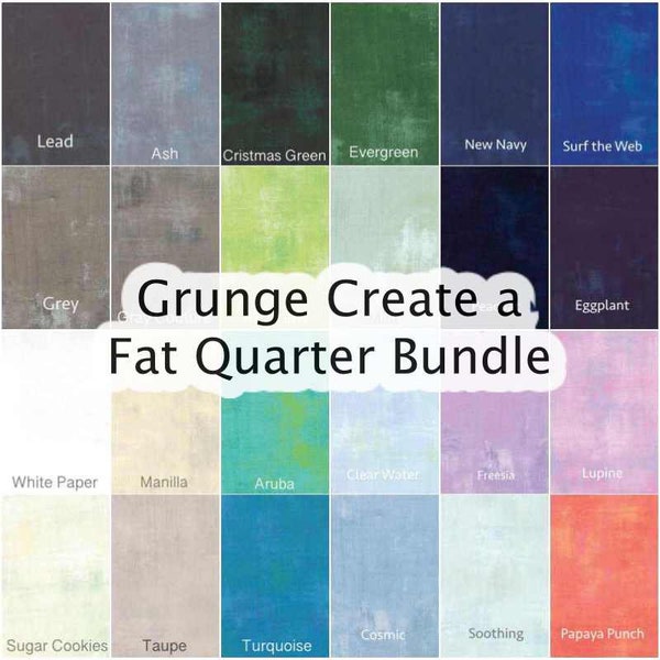 Create Your Fat Quarter Bundle of Grunge Basics by Basic Grey for Moda Fabrics