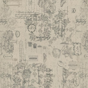 Linen Etchings in Parchment 1/2 Yard by Howard Marcus & 3 Sisters Collections for a Cause for Moda Fabrics