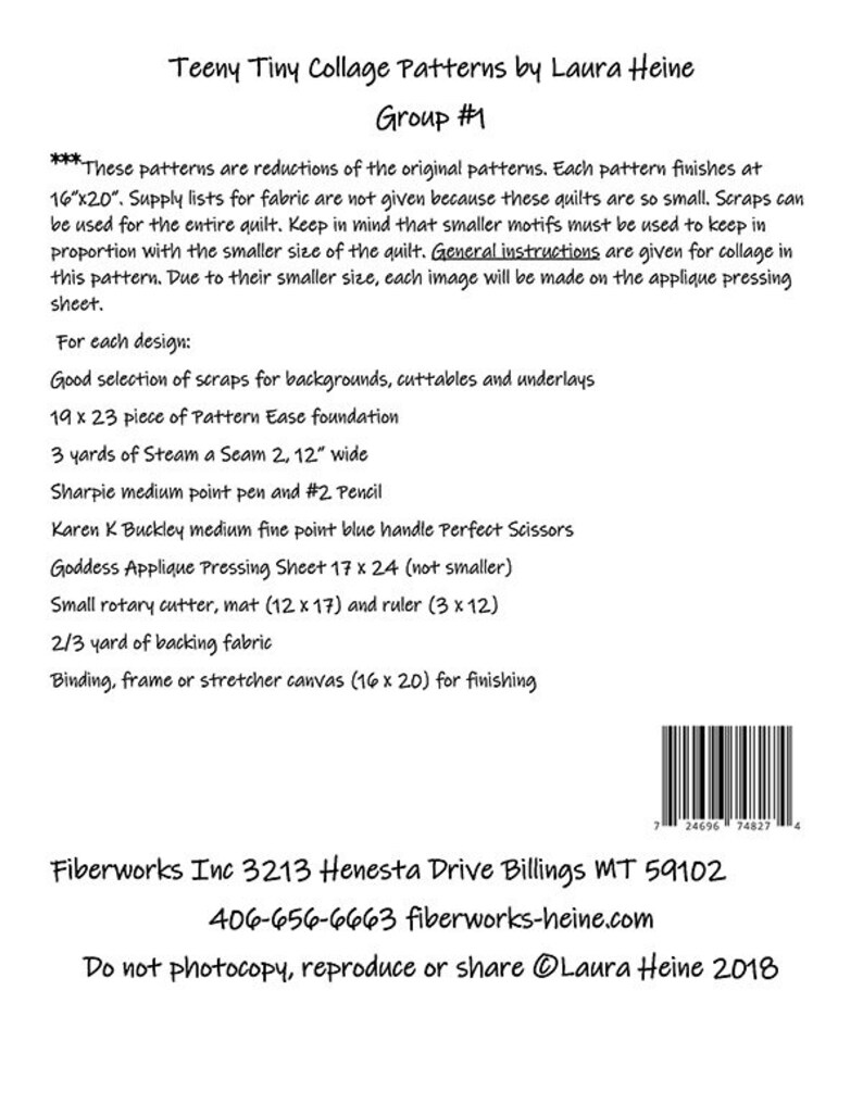 Collage Quilt Pattern Teeny Tiny Group 1 by Laura Heine Etsy