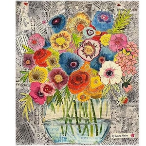 Collage Quilt Pattern Flower Shop Arrangement #2  by Laura Heine