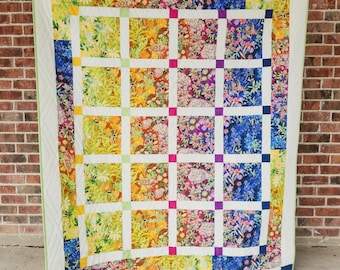 Wild Blossoms Garden Trellis Quilt Kit by Robin Pickens