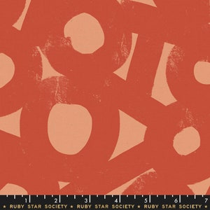 Moda Fabrics Ruby Star Society Linen Blend  River Rocks Geometric in Persimmon 1/2 Yard