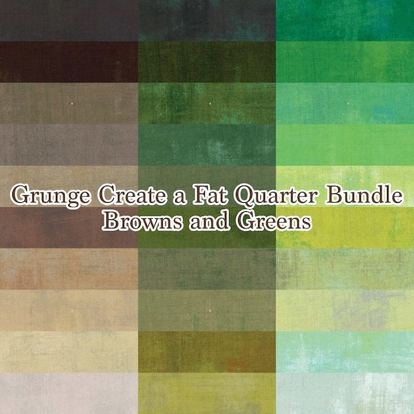 Grunge Create a Fat Quarter Bundle in Browns and Greens