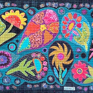 Collage Quilt Pattern Paisley Party Table Runner by Laura Heine
