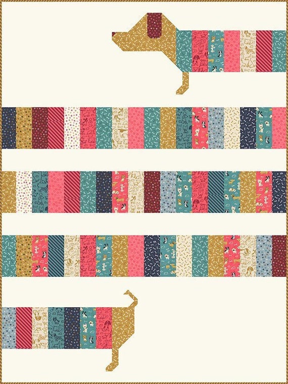 Weenie Dog Quilt Pattern All Wrapped by Stacy Iest Hsu - Etsy