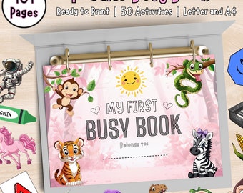 Toddler Learning Busy Book: 101 Pages, Preschool Activities (Digital Download)