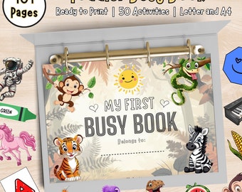 Toddler Learning Busy Book: 101 Pages, Preschool Activities (Digital Download)