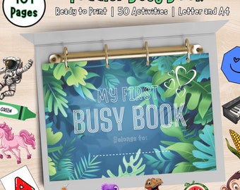 Toddler Learning Busy Book: 101 Pages, Preschool Activities (Digital Download)
