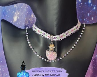 Glow in The Dark! | Fairy's Jar Choker | Luminous | Cottagecore [Handmade]