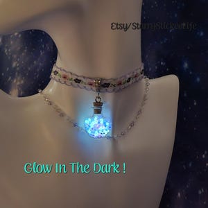 Glow in The Dark! | Fairy's Jar Choker | Luminous Flower Choker | Unique | Cottagecore [Handmade]