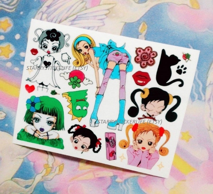 Neighborhood Story Sticker | Gokinjo Monogatari | Yazawa Ai | Retro Anime stickers (5 sheets, uncut, transparent materials)