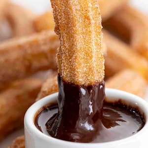 Chocolate Dipped Churros Dessert Recipe Easy to Make Treat Family Favourite Cinco de Mayo Desserts Digital Download Churro Sticks Cinnamon