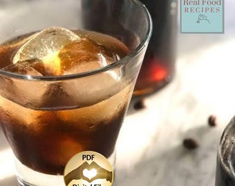 Homemade Kahlua Coffee Recipe Give as Bottled Holiday Gift Coffee Lovers Birthday PDF Digital Download Liqueur Preserved Posh Christmas