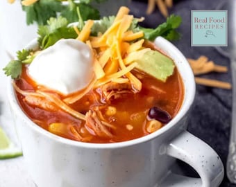 Tortilla Soup Recipe Easy Winter Dinner Spicy Vegetarian Soup Digital File Vegan Bisque Cuban Favourite Meal Flavourful Warming Lunch