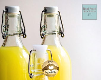 Homemade Limoncello Recipe Bottled Spirits DIY Gift Digital Instructions Vodka Based Alcohol PDF