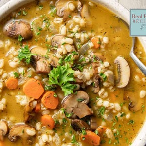 Best Mushroom Barley Soup Recipe Easy Winter Dinner Vegetarian Soup or Chicken Stock Digital Download Full Low Oxalate Meal Instructions