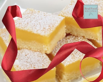 BEST Lemon Curd Custard Bar Recipe Christmas Dessert Squares Instant Download Make Ahead Freezer Recipe Lemon Lime Party Dessert Bars