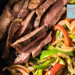 Fajita Steak Recipe with Onion Sweet Pepper Sauce Carnivore Diet Quick Dinner Meal Keto Diet High Protein Supper Instant Digital Download