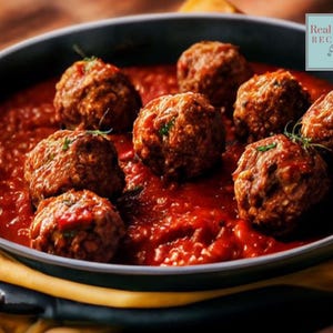 Almôndegas Assadas Jantar Rico em Proteínas Refeição com Baixo Teor de Oxalato Prato Carnívoro Saudável Instruções Entrada de Carne Receita Fácil Download Digital Instantâneo
