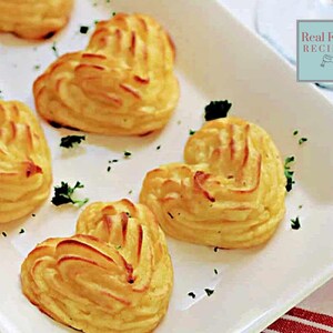 Heart of the Duchess Potato Swirls Recipe Creamy Fancy Cheese Potato Recipes Easy Family Dinner Golden Vegetarian Side Dish Digital PDF File